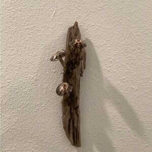 Driftwood Art, Driftwood & Seashell Mushroom Art, Mushroom Art, Coastal Art